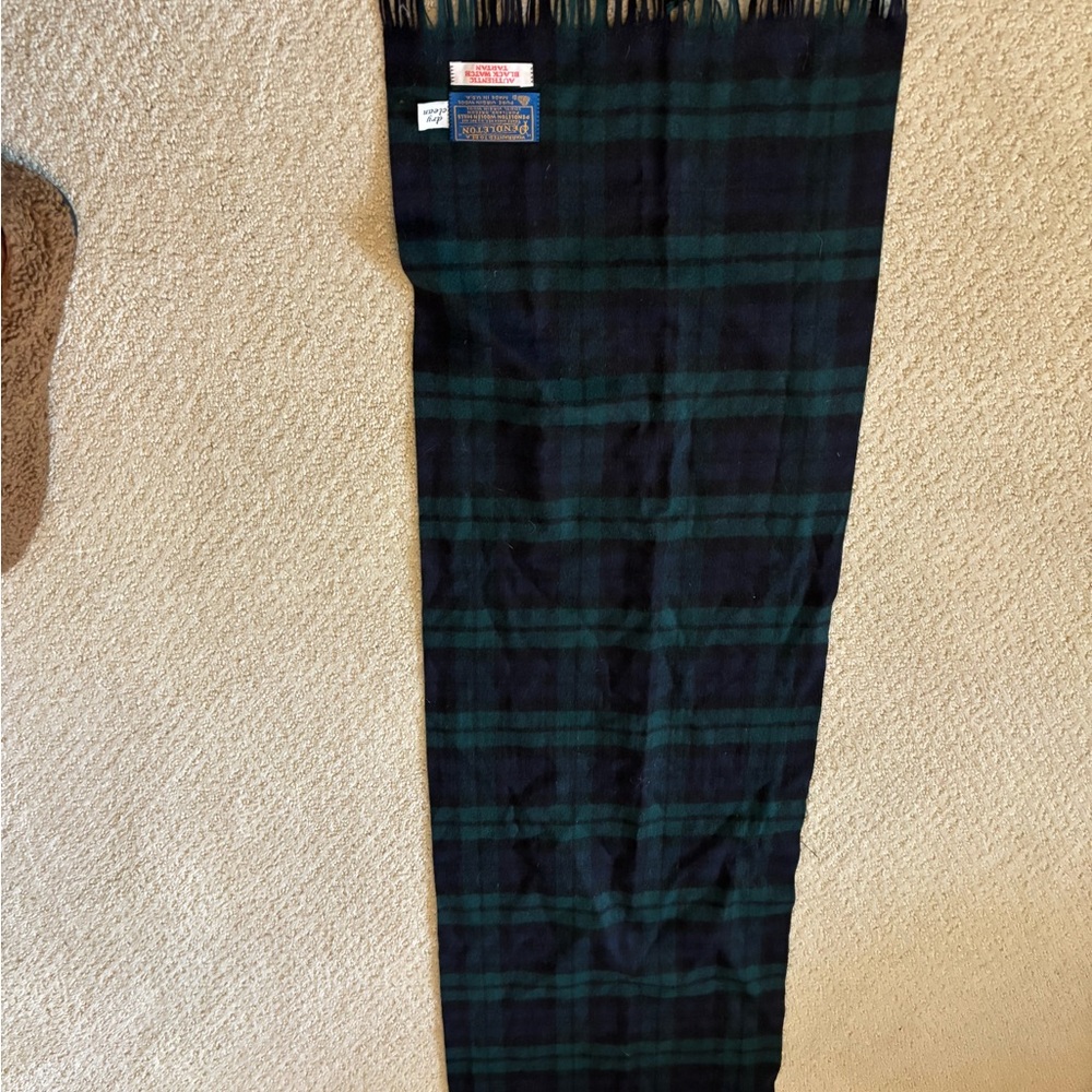 Black Watch Plaid Wool Scarf